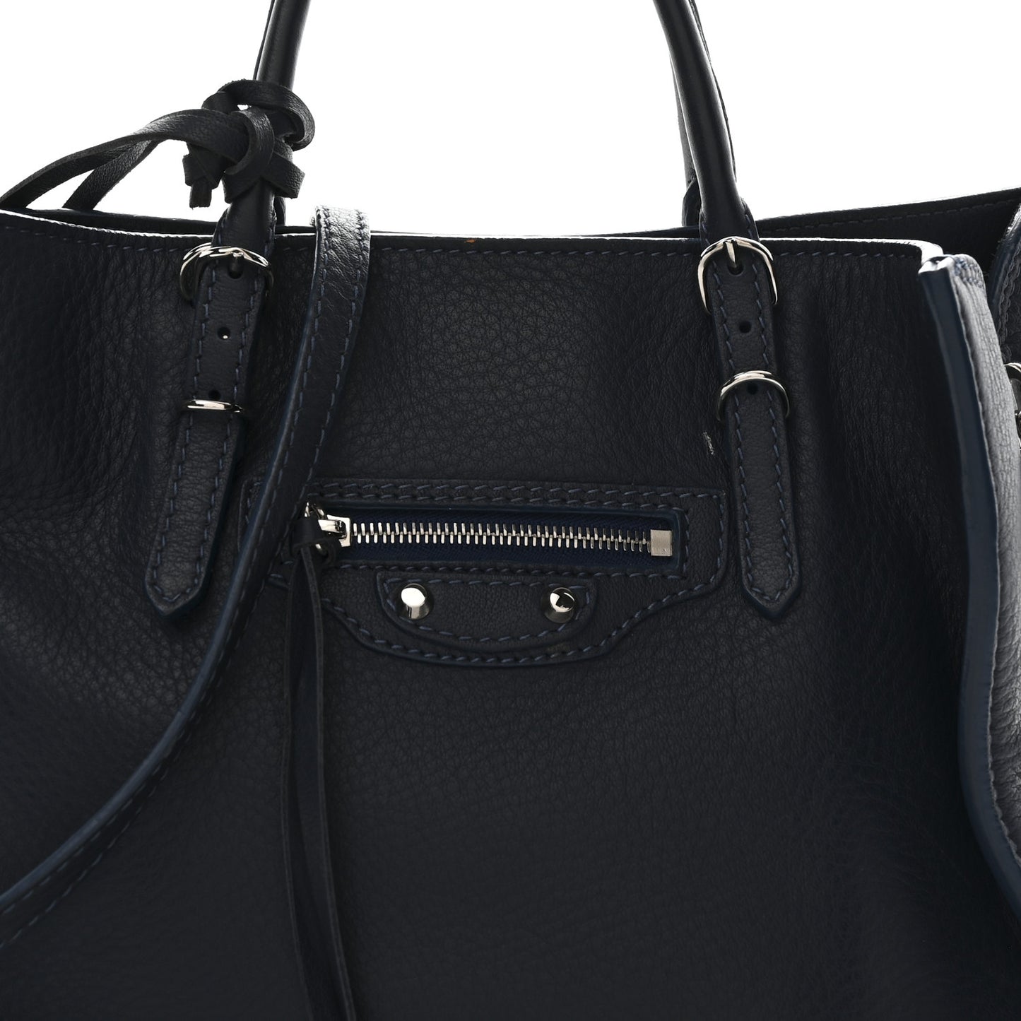 Veau Papier A6 Zip Around Tote Bleu Profond