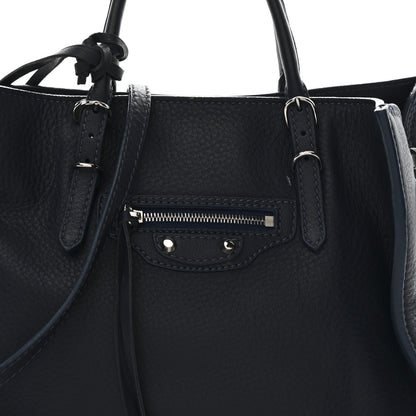 Balenciaga Veau Papier A6 Zip Around Tote Bleu Profond 9 of 13