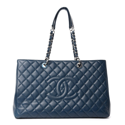 Chanel Caviar Quilted XL Grand Shopping Tote GST Dark Blue 1 of 12