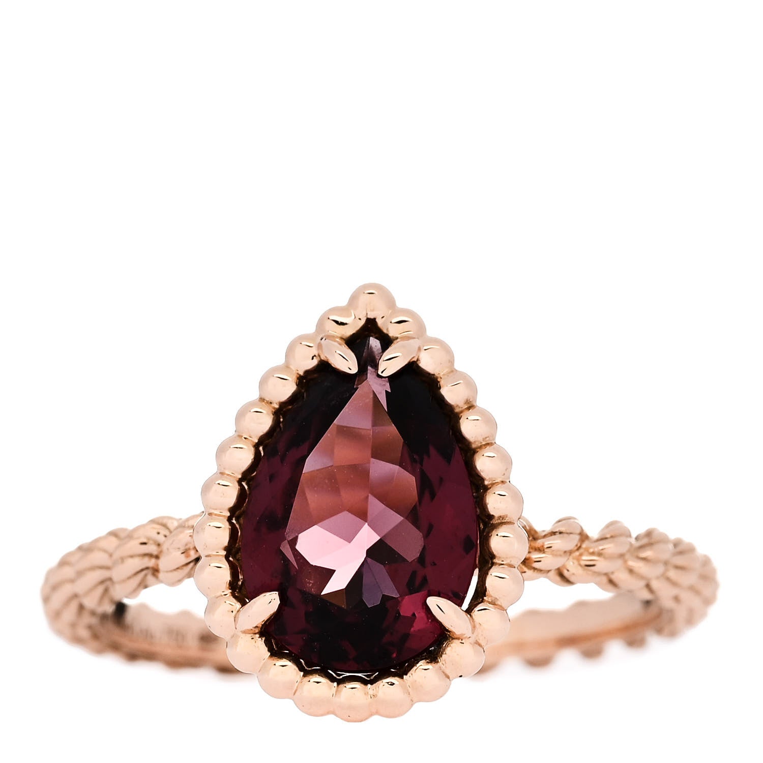 Boucheron 18K Rose Gold Rhodolite Small Serpent Boheme Ring 52 6 1 of 6