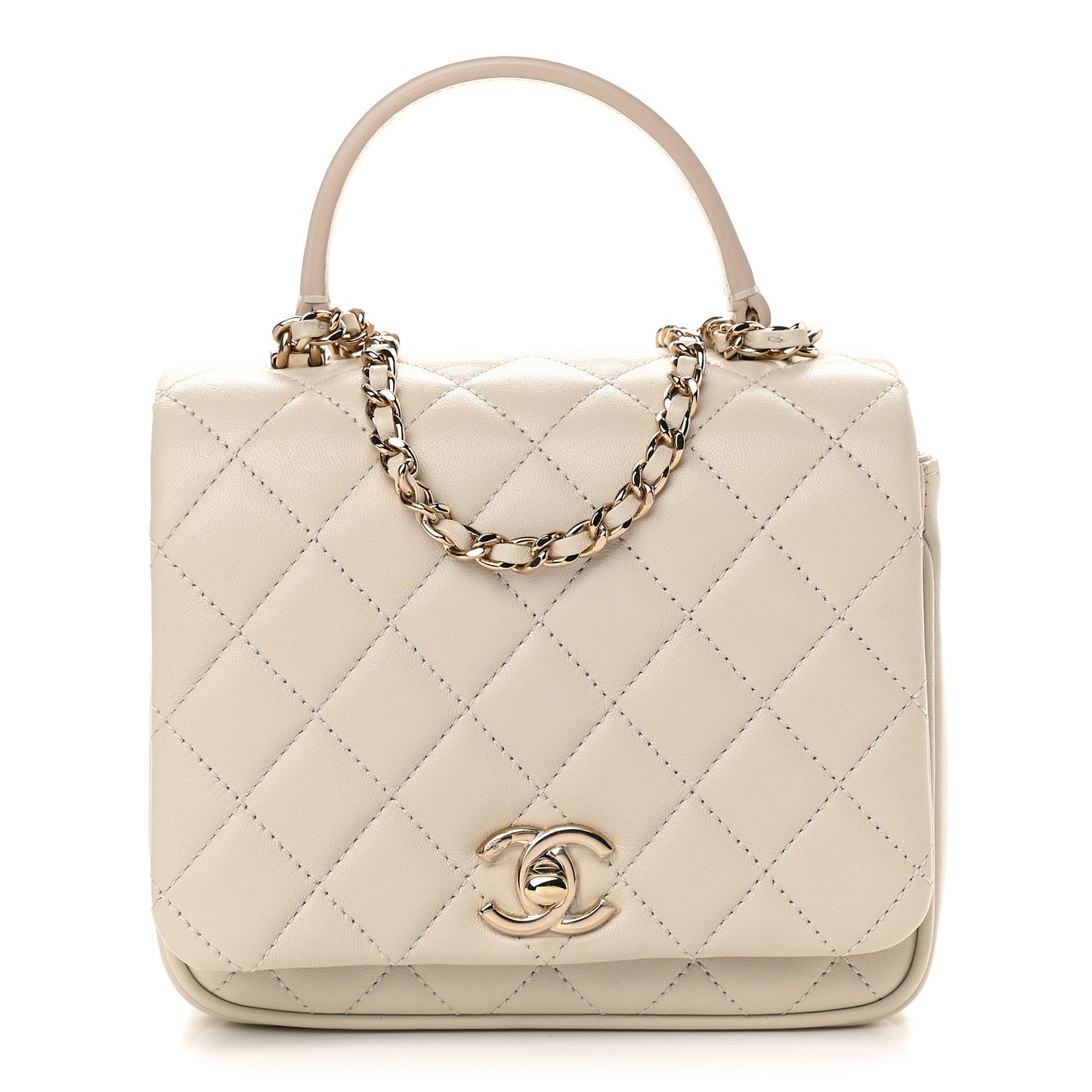 Lambskin Quilted Mini Citizen Chic Flap Ivory