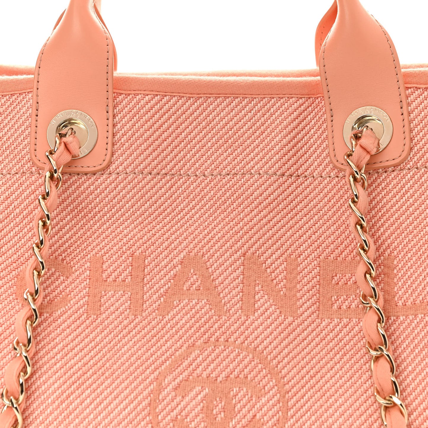 Mixed Fibers Calfskin Medium Deauville Tote Light Orange