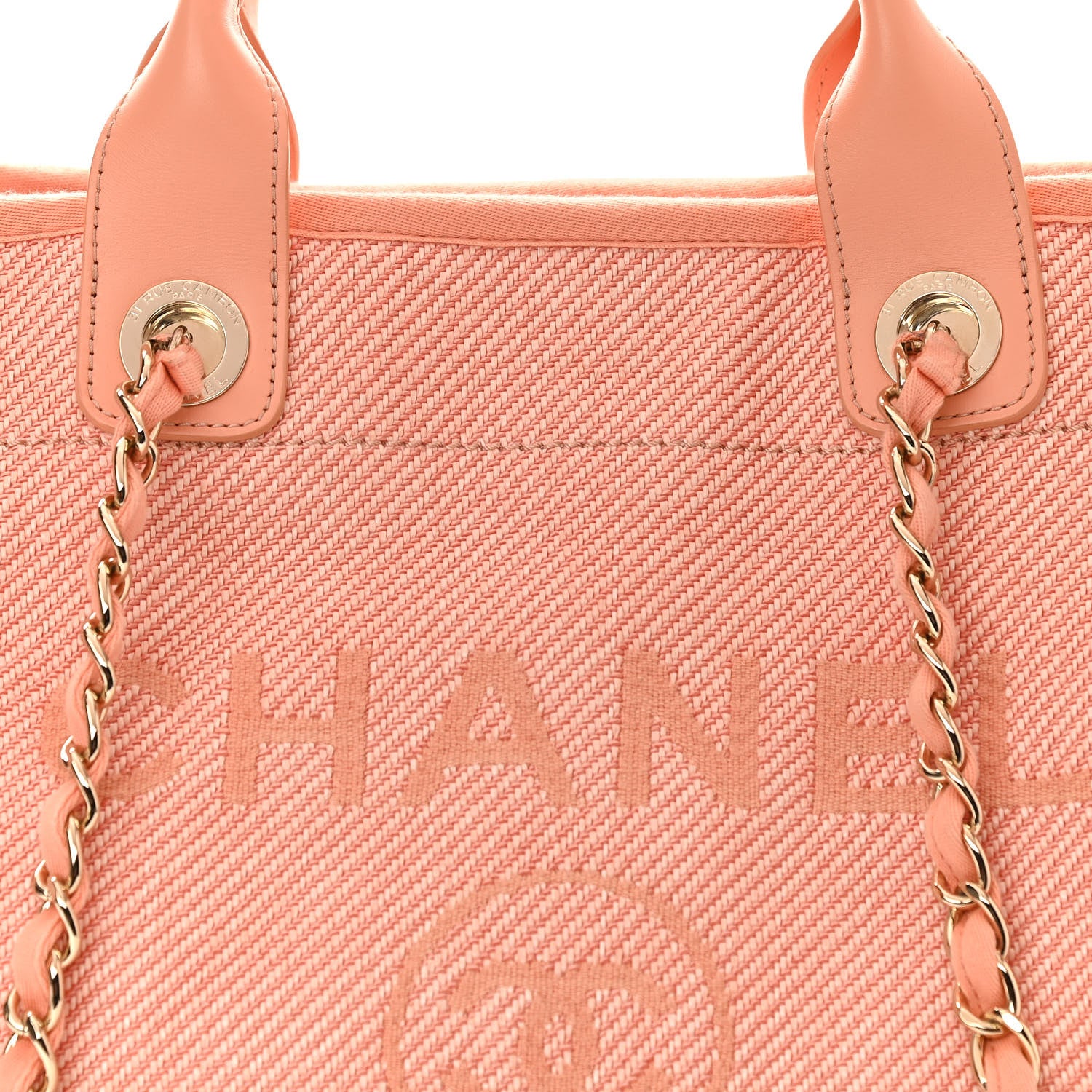 Chanel Mixed Fibers Calfskin Medium Deauville Tote Light Orange 8 of 10