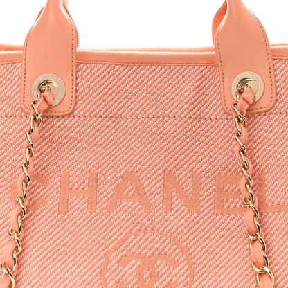 Chanel Mixed Fibers Calfskin Medium Deauville Tote Light Orange 8 of 10