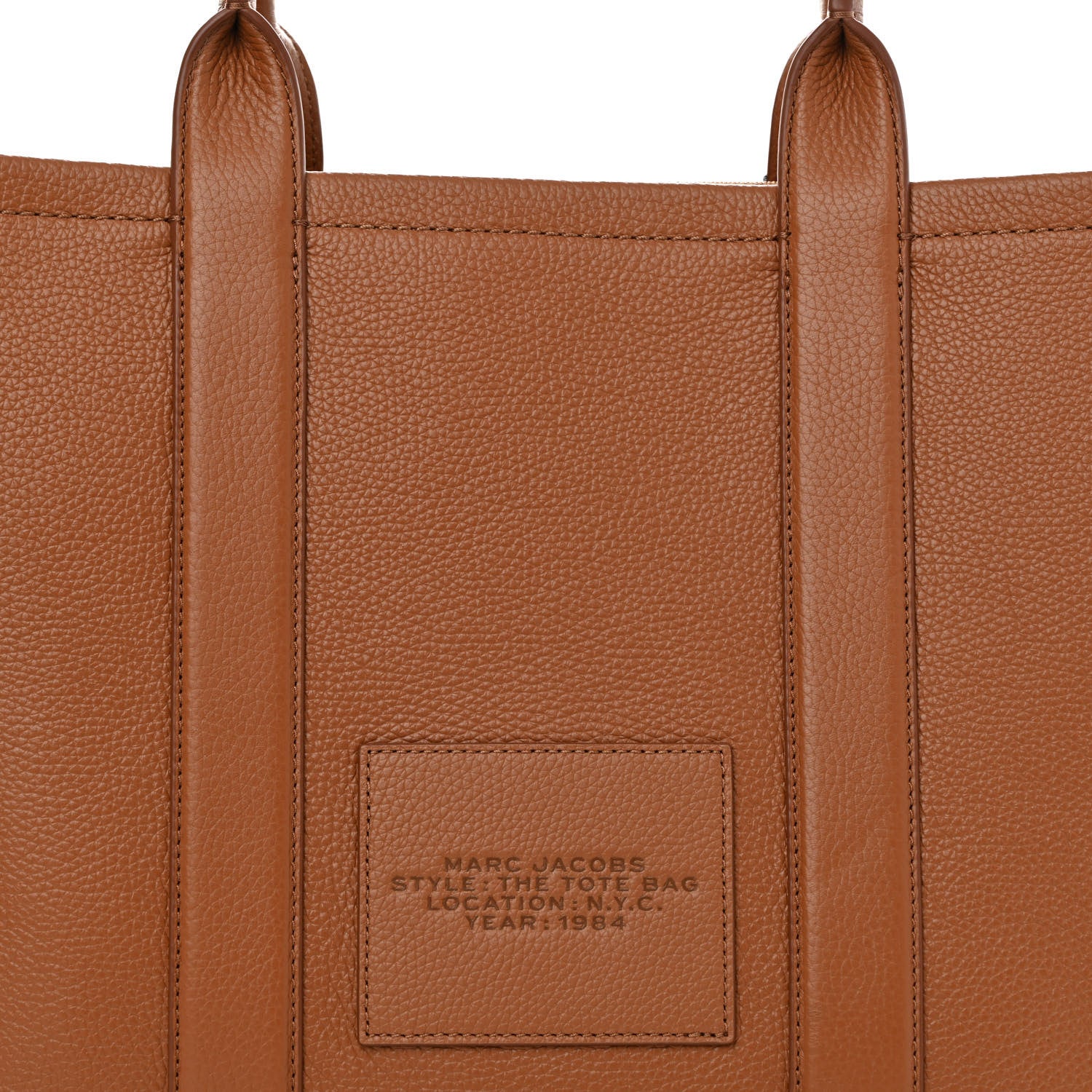 Marc Jacobs Grained Calfskin Large The Leather Work Tote Bag Argan Oil 9 of 12