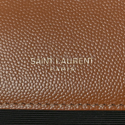 Saint Laurent Grain De Poudre Textured Mixed Matelasse Triquilt Medium Monogram Satchel Dune 6 of 9