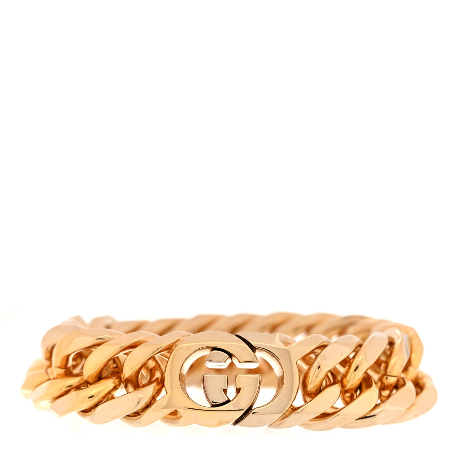 Gucci Metal 19MM Interlocking G Chain Bracelet M Gold 1 of 4