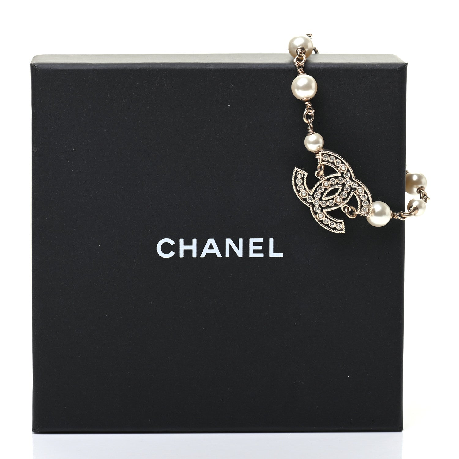 Chanel Pearl Crystal CC Bracelet Gold 5 of 5