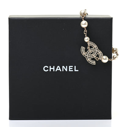 Chanel Pearl Crystal CC Bracelet Gold 5 of 5