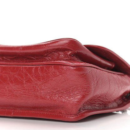 Saint Laurent Crinkled Calfskin Matelasse Monogram Baby Niki Chain Satchel Rouge Eros 11 of 11