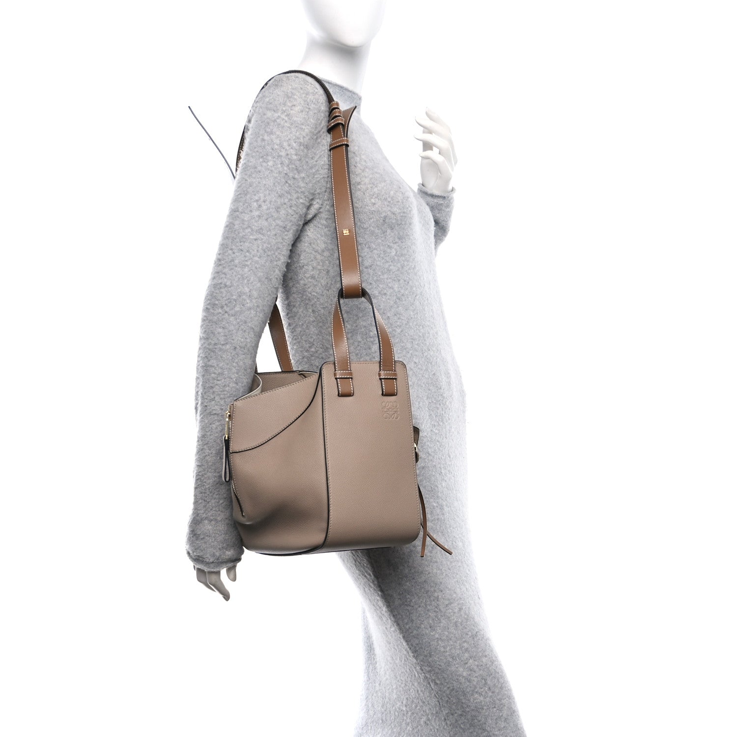 Loewe Calfskin Small Hammock Shoulder Bag Sand Mink 1783067
