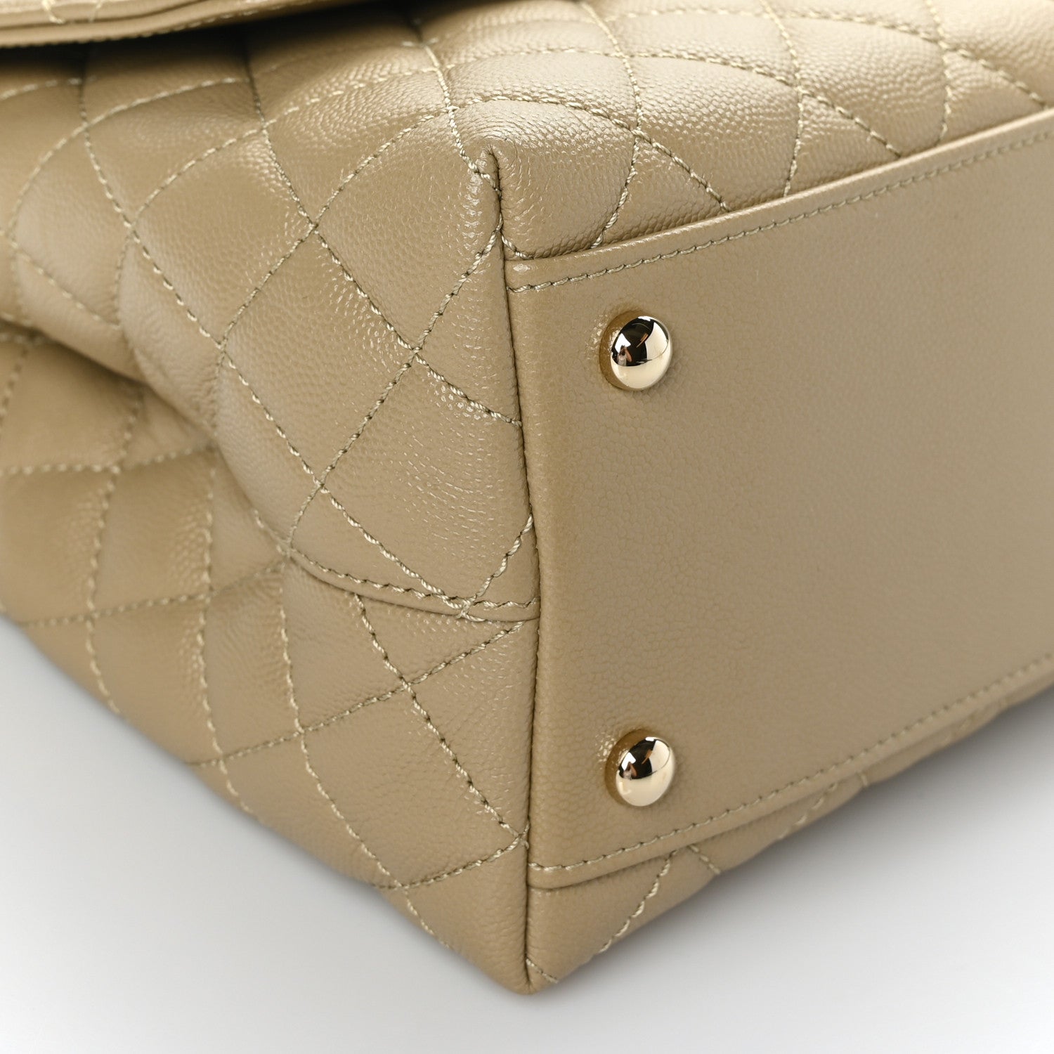 Chanel Caviar Lizard Embossed Quilted Small Coco Handle Flap Dark Beige 8 of 9