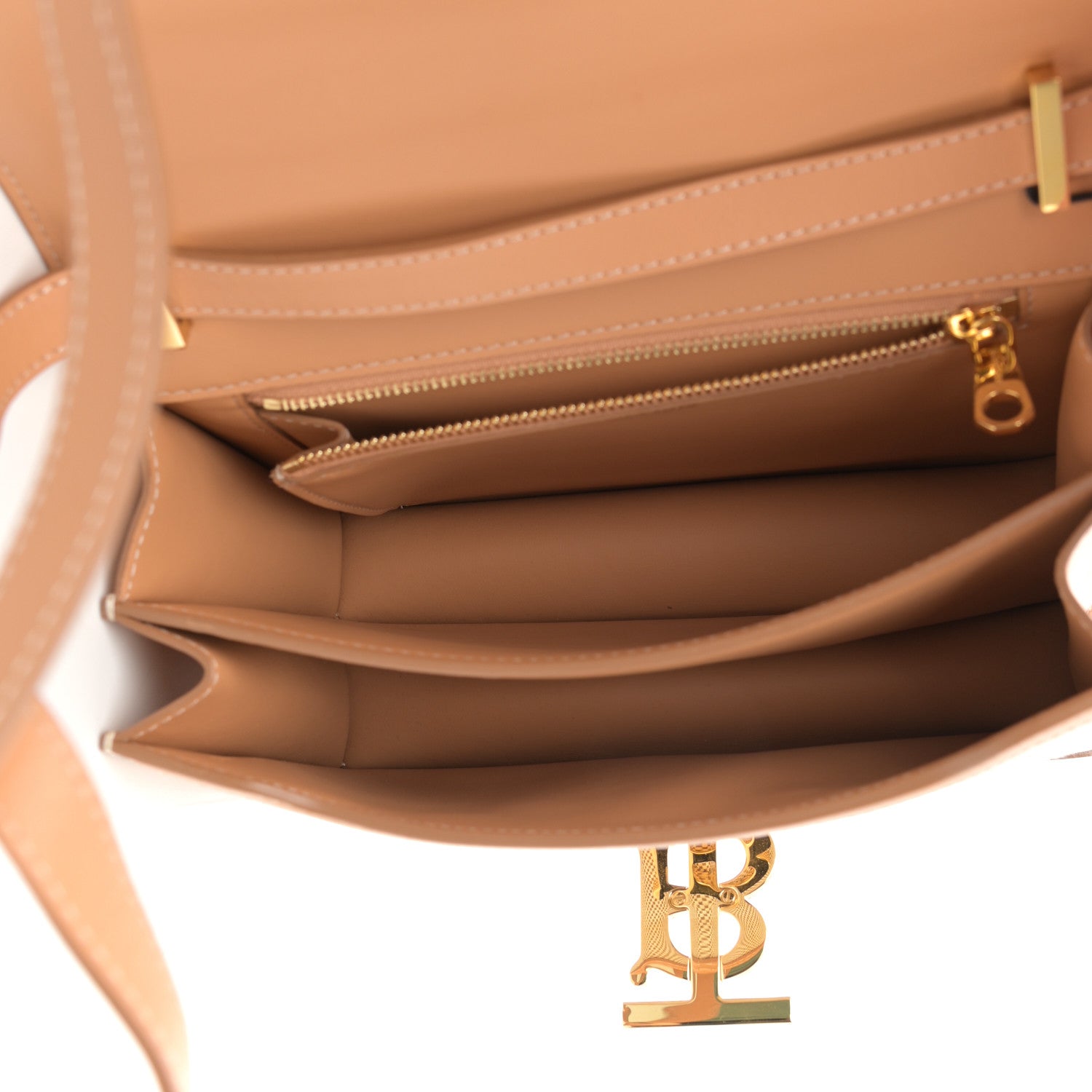 Burberry Canvas Calfskin TB Small Bag Soft Fawn 5 of 10
