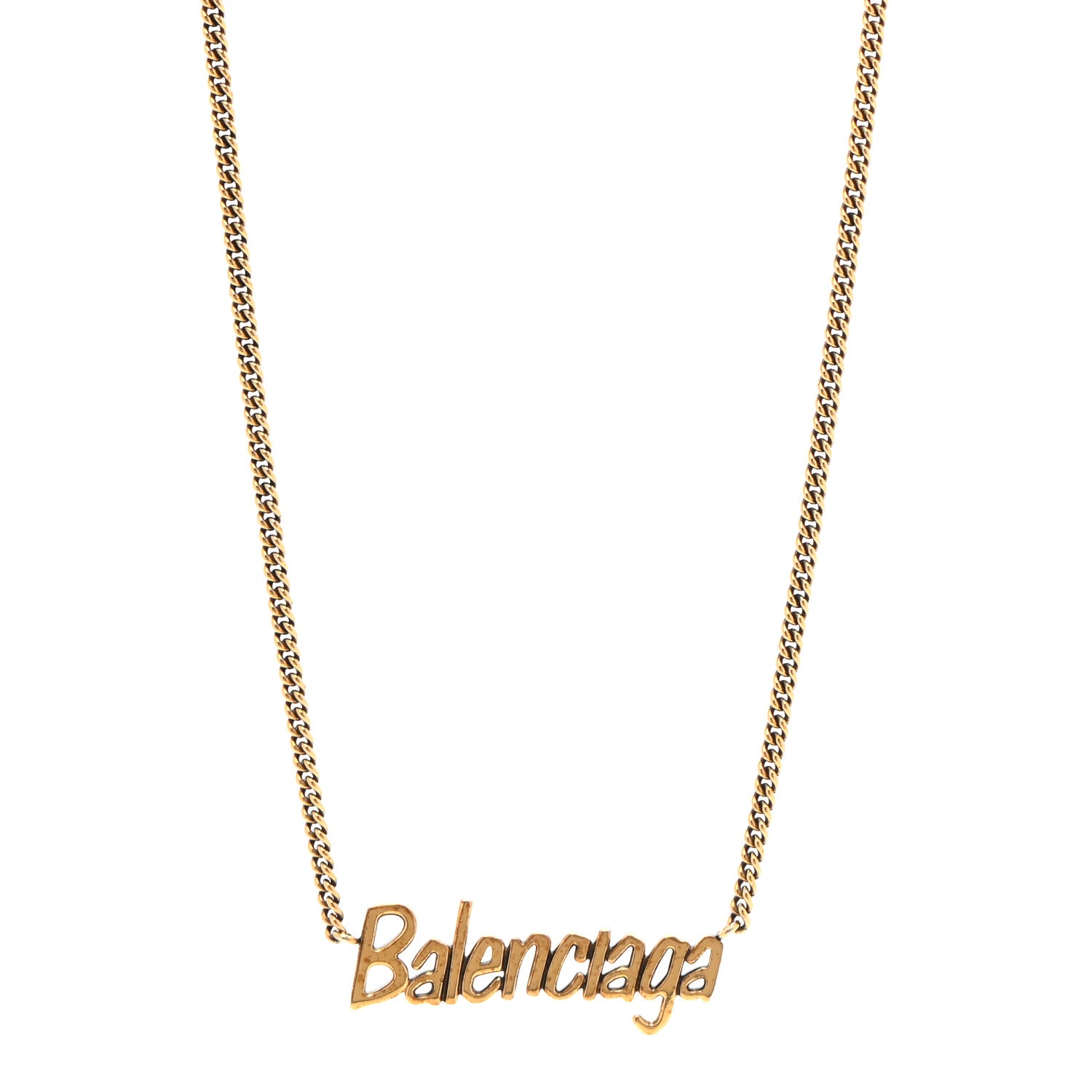 Balenciaga Metal Logo Necklace Gold 1 of 7