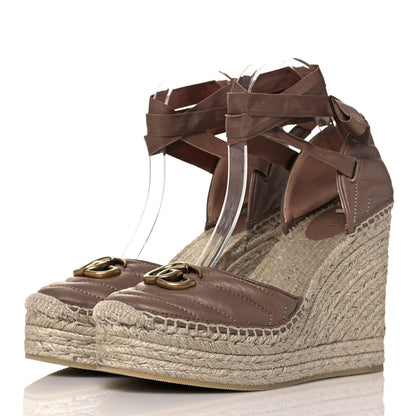 Gucci Nappa Matelasse GG Marmont Ankle Wrap Platform 35/120mm Espadrille Wedges 40 Porcelain Rose 3 of 8