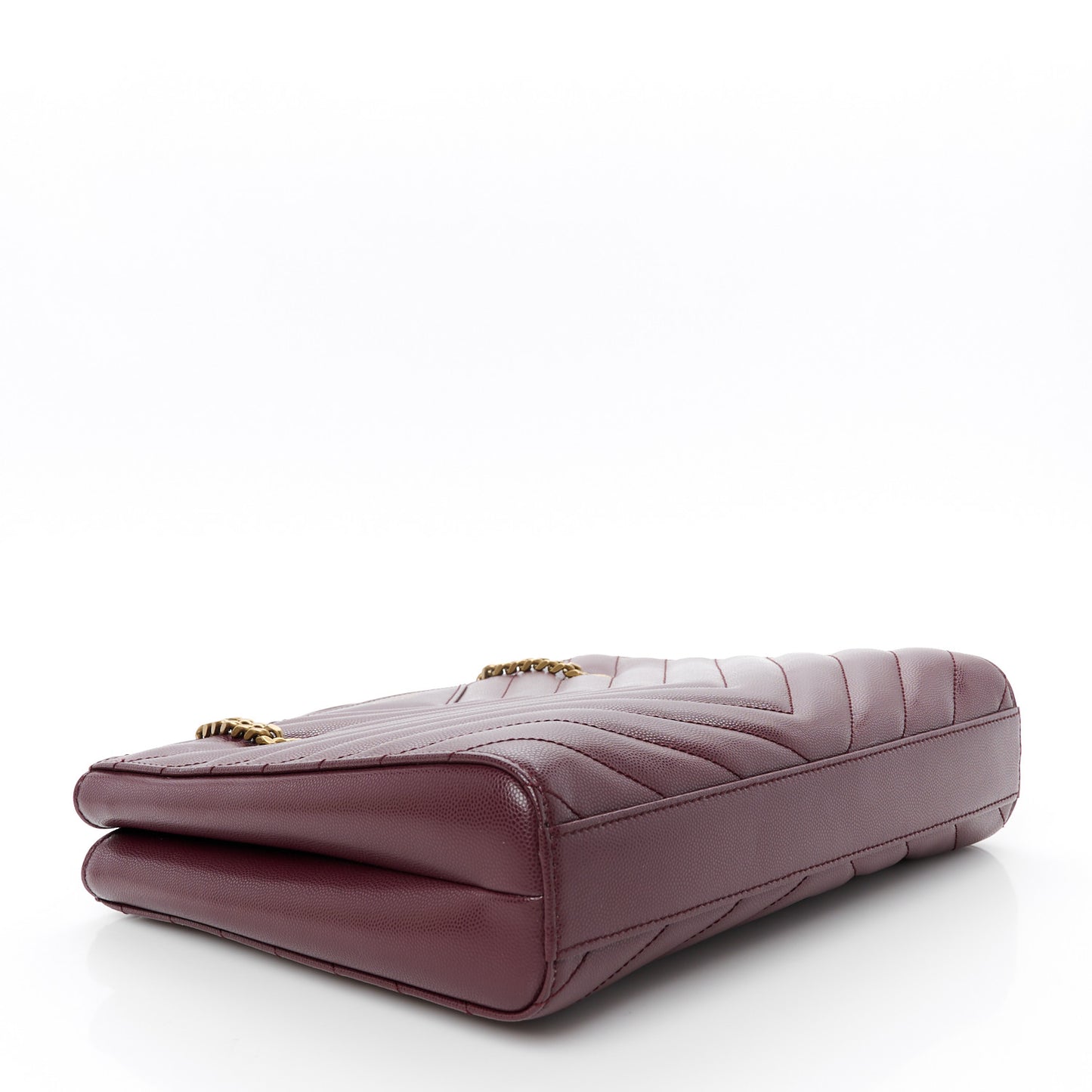 Grain de Poudre Matelasse Chevron Small Tribeca Shopping Bag Rouge Legoin