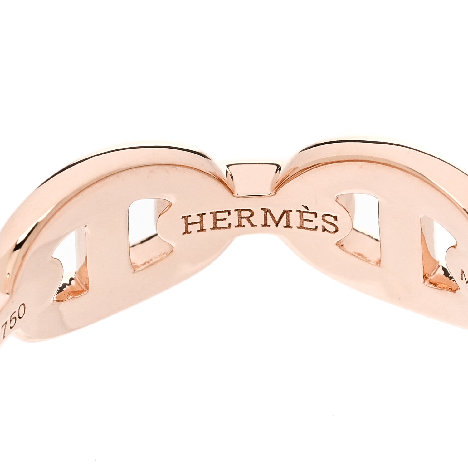 Hermes 18K Rose Gold PM Chaine D'Ancre Enchainee Ring 49 5 8 of 9