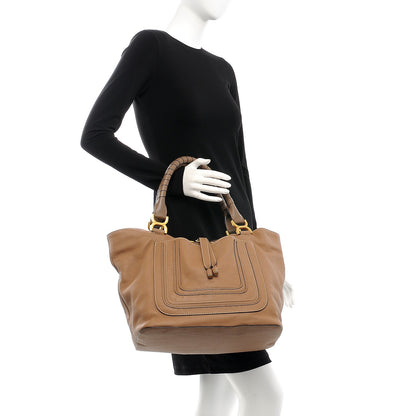 Chloe Calfskin Large New Marcie Tote Nut 2 of 8