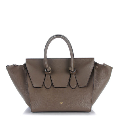 Celine Crisped Calfskin Small Tie Knot Tote Dark Khaki 1 of 8