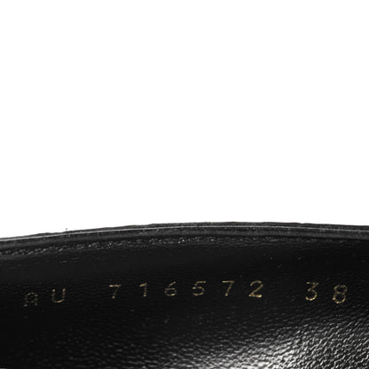 Saint Laurent Calfskin Crocodile Embossed Silvana Pumps 38 Black 7 of 9