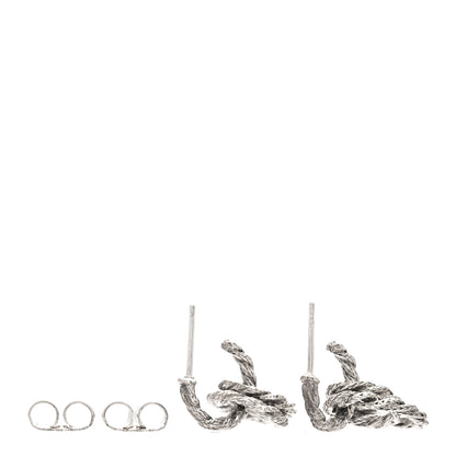 John Hardy Sterling Silver Small Twist Chain Double Hoop Earrings 3 of 4
