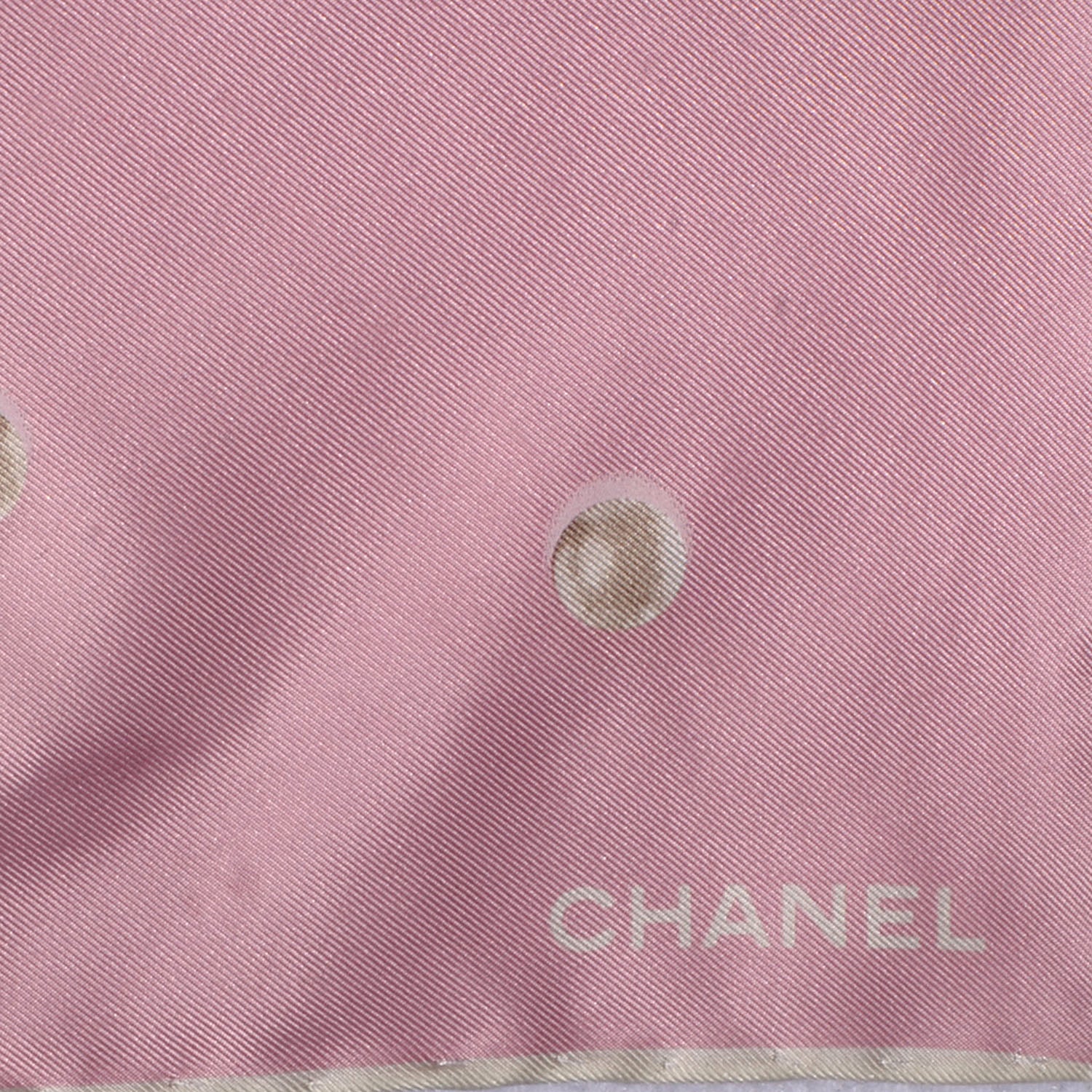 Chanel Silk Pearl CC Square Scarf Pink 3 of 5