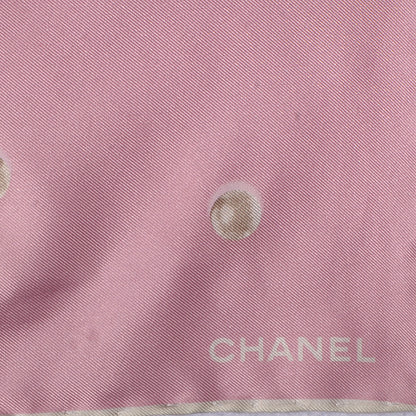 Chanel Silk Pearl CC Square Scarf Pink 3 of 5