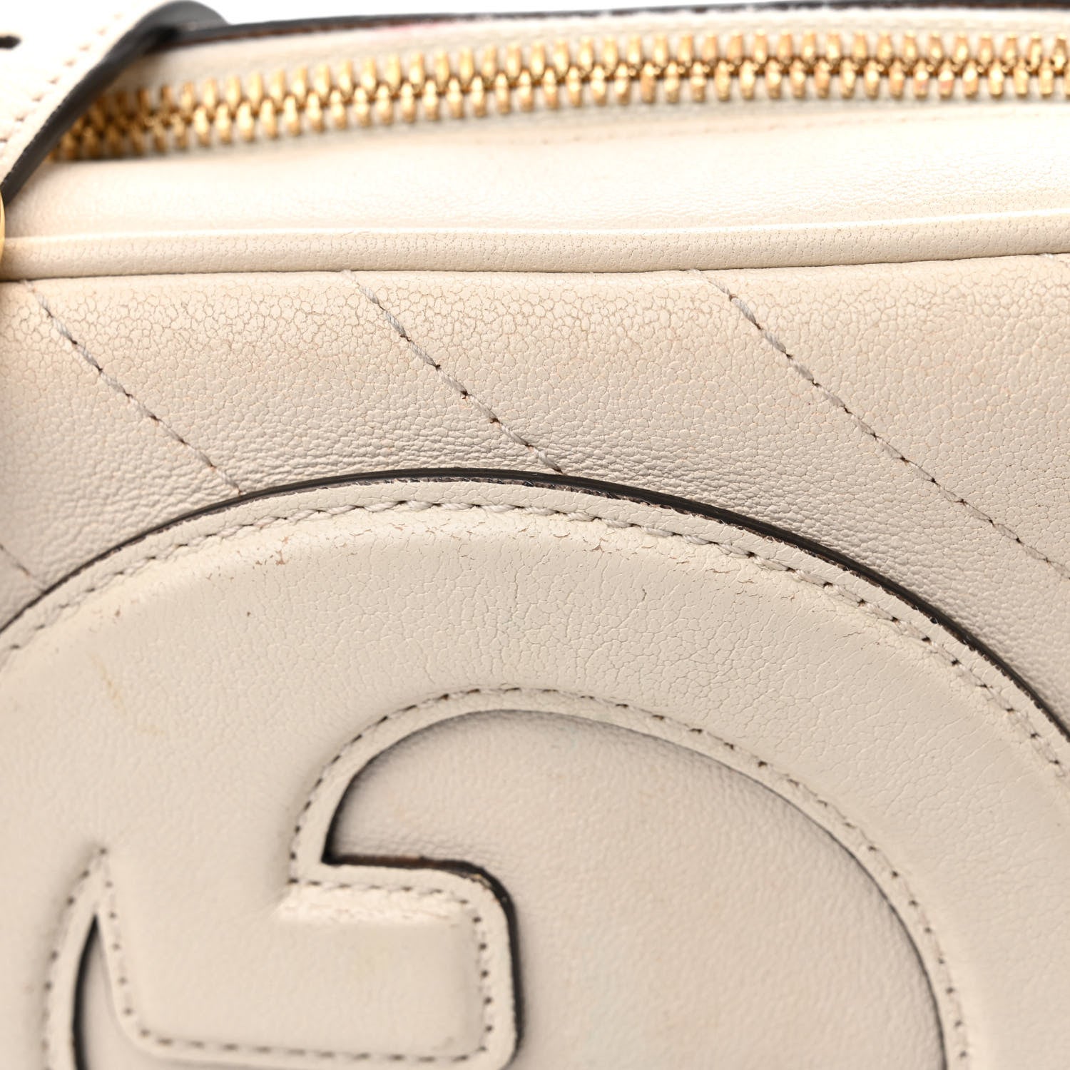 Gucci Sakai Be Green Calfskin Diagonal Stitched Small Blondie Shoulder Bag Mystic White 12 of 18