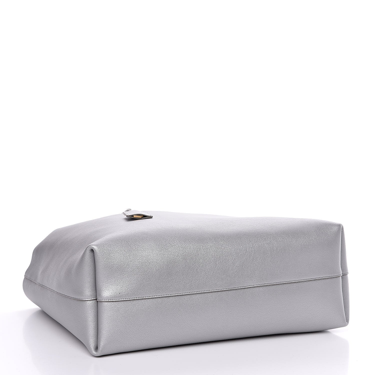Saint Laurent Metallic Calfskin Large Shopping Tote Silver 5 of 11