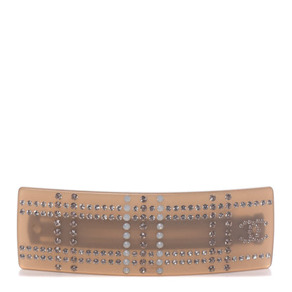 Chanel Resin Crystal CC Hair Clip Barrette Beige 1 of 4