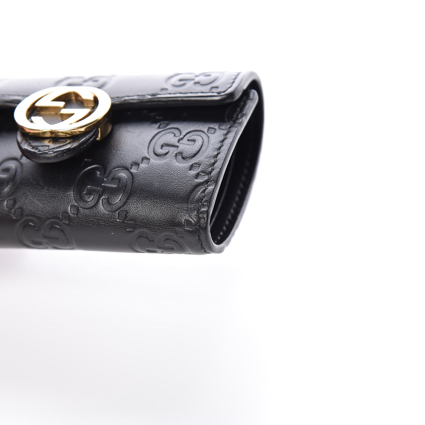 Guccissima Icon Signature 6 Key Holder Case Black