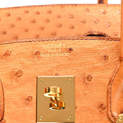Hermes Ostrich Birkin 35 Cognac 6 of 12