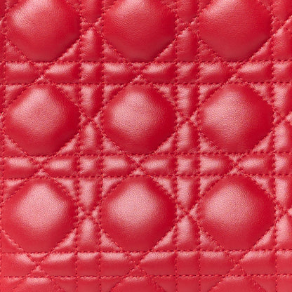 Christian Dior Lambskin Cannage Medium Lady Dior Red 8 of 10