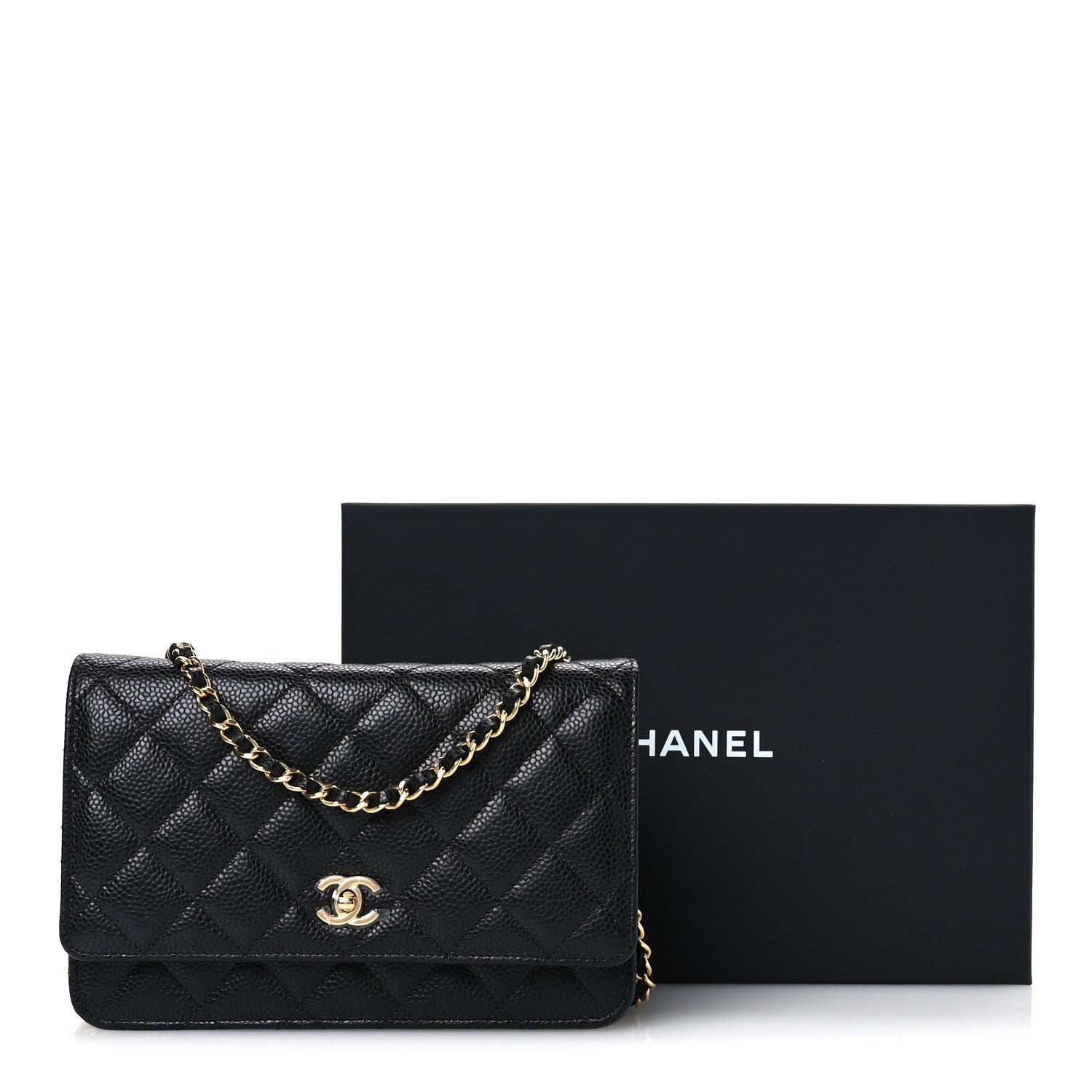 Chanel Caviar Quilted CC Turnlock Wallet On Chain WOC Black 12 of 12