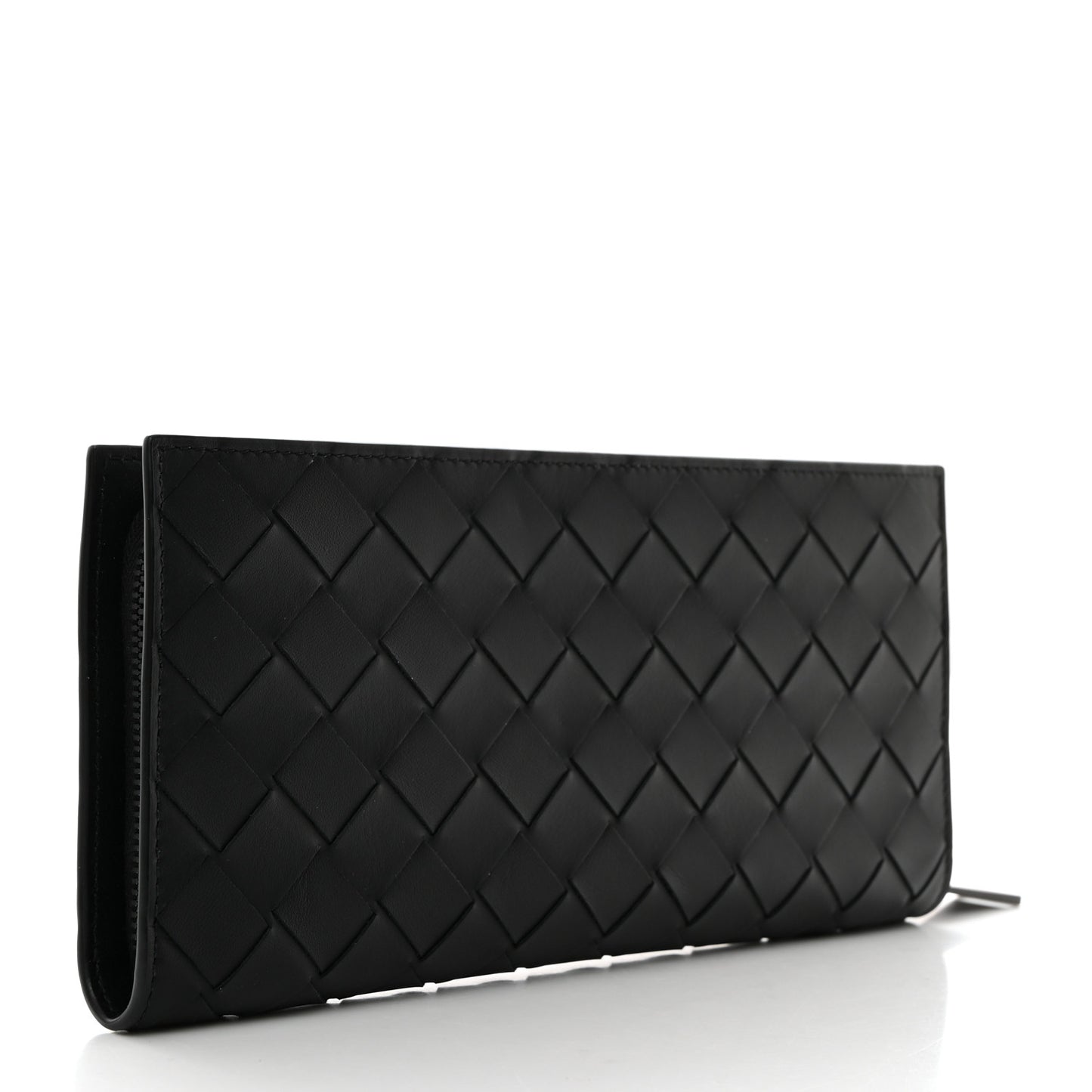 Nappa Intrecciato Zip Around Wallet Black