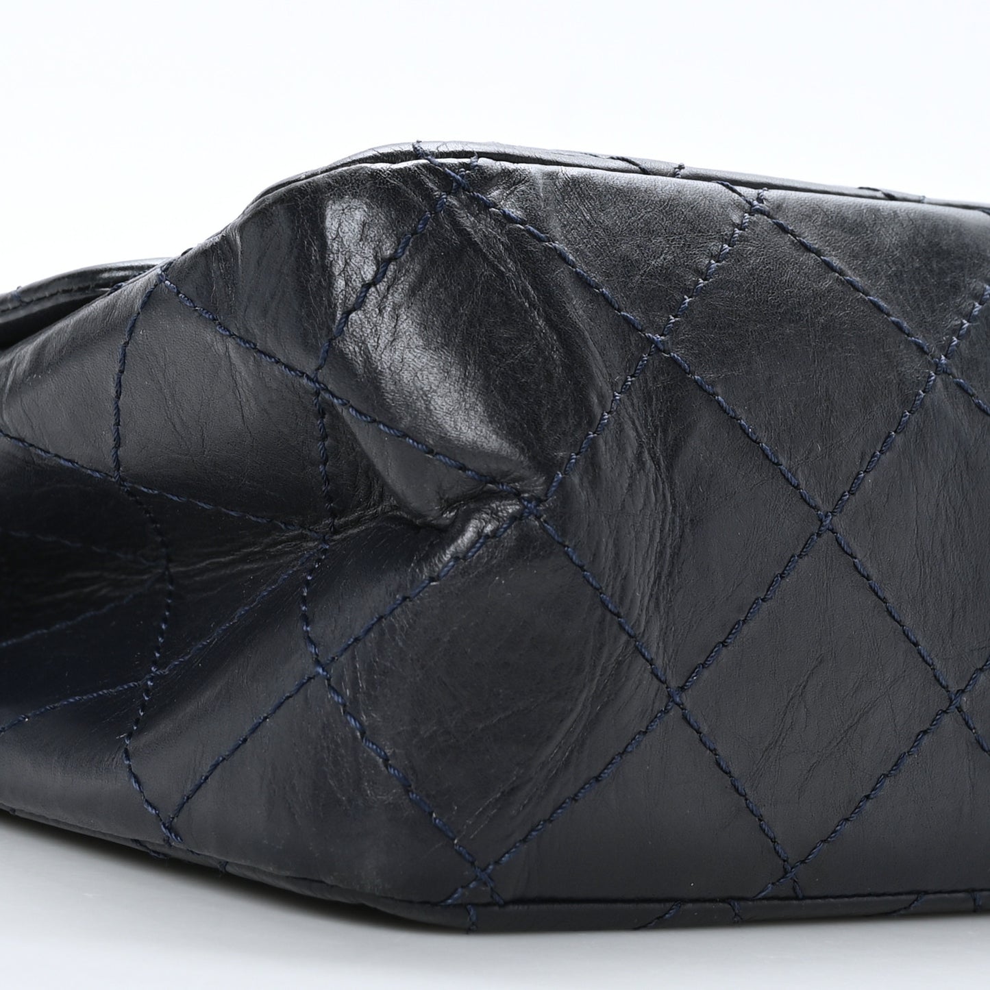Aged Calfskin Quilted 2.55 Reissue 227 Flap Navy