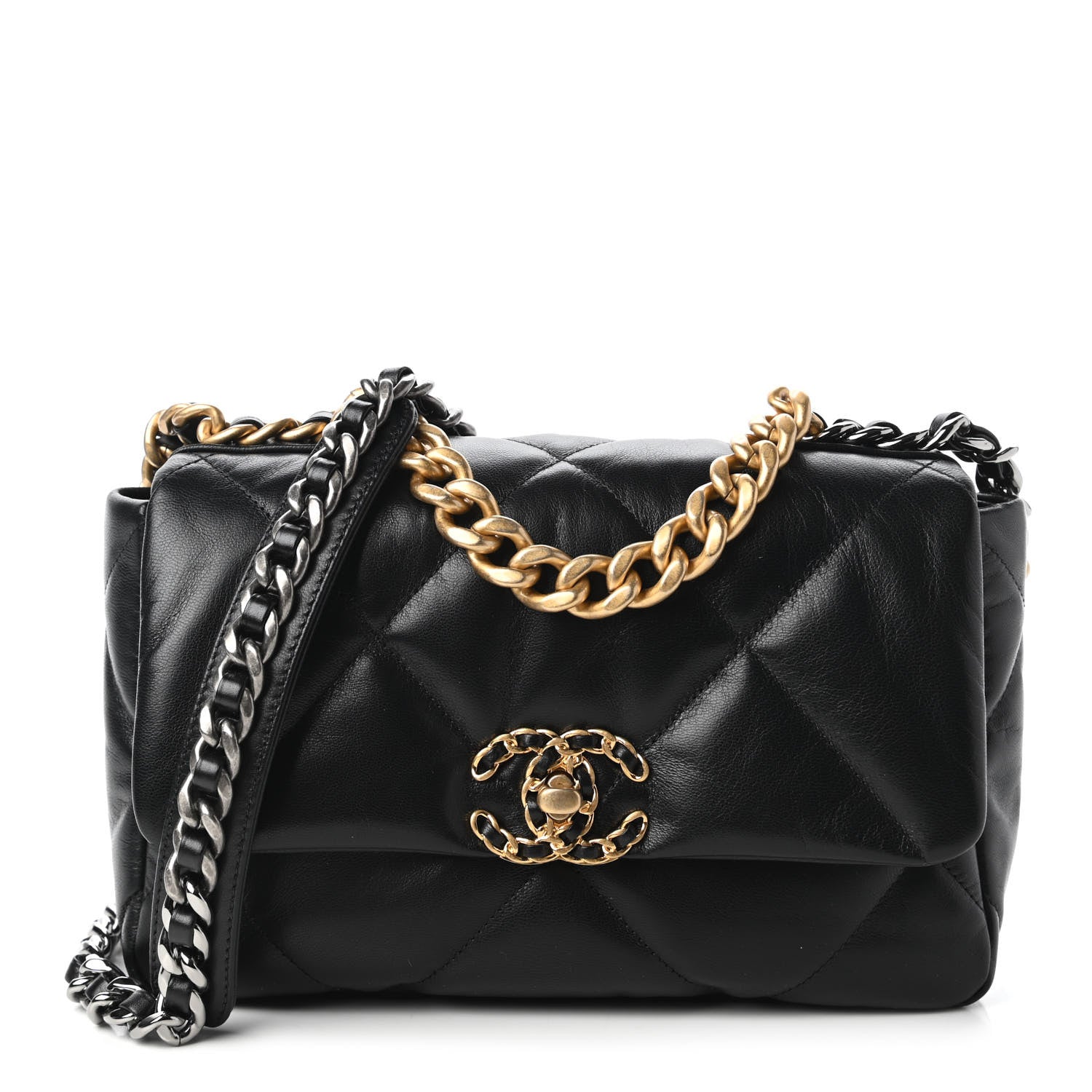 Chanel Goatskin Quilted Medium Chanel 19 Flap Black 1 of 11
