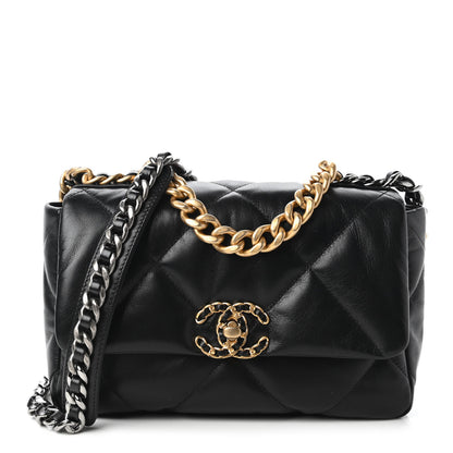 Chanel Goatskin Quilted Medium Chanel 19 Flap Black 1 of 11