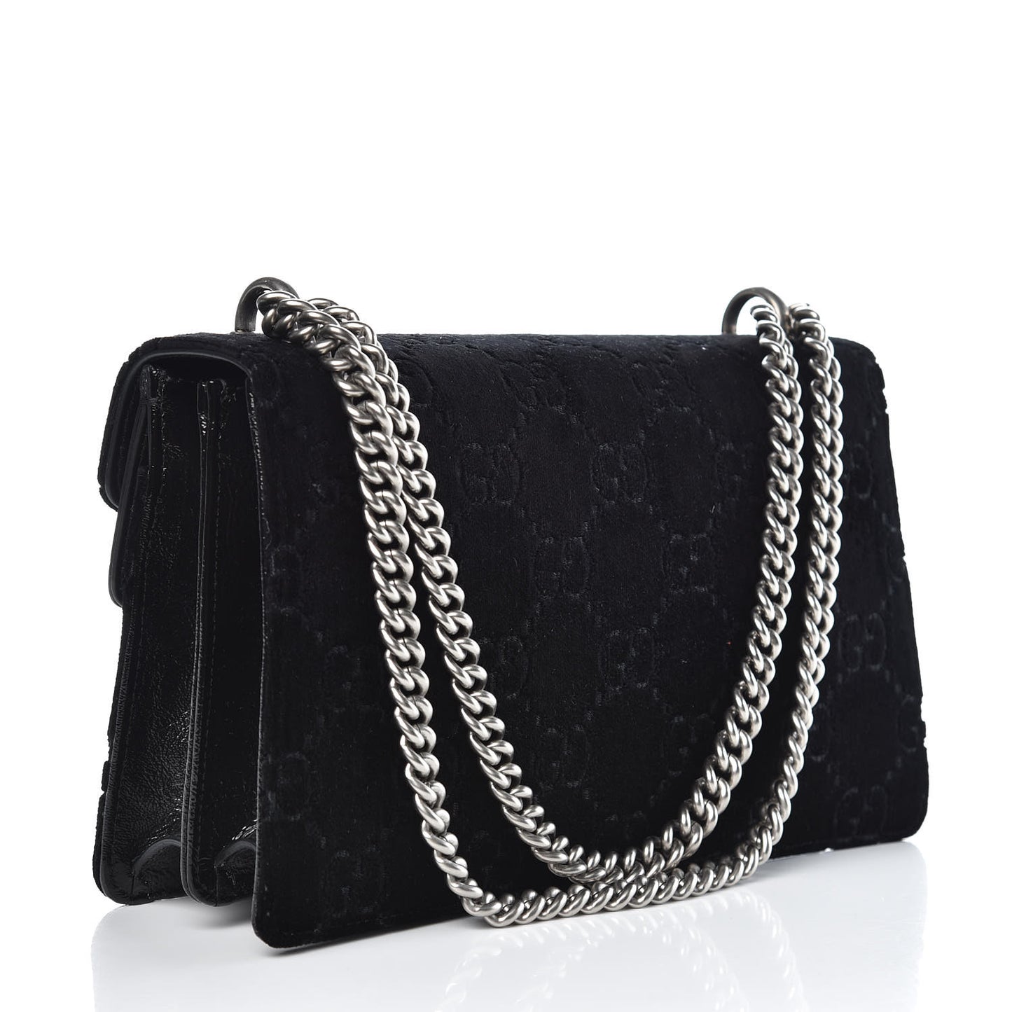 Velvet GG Monogram Small Dionysus Shoulder Bag Black