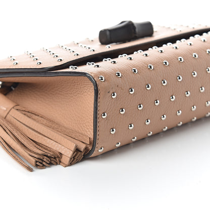 Gucci Calfskin Studded Medium Miss Bamboo Shoulder Bag Camelia 7 of 8