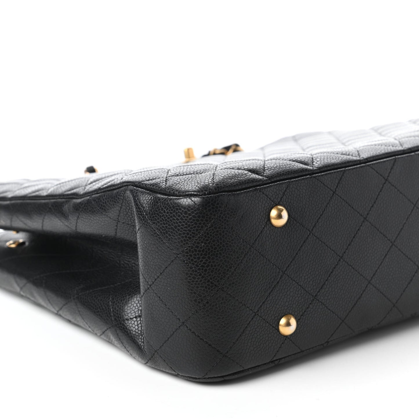 Caviar Quilted Large Shopping Tote Black