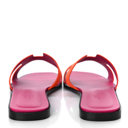 Hermes Suede Goatskin Oran Sandals 39 Orange Synthetique 5 of 13
