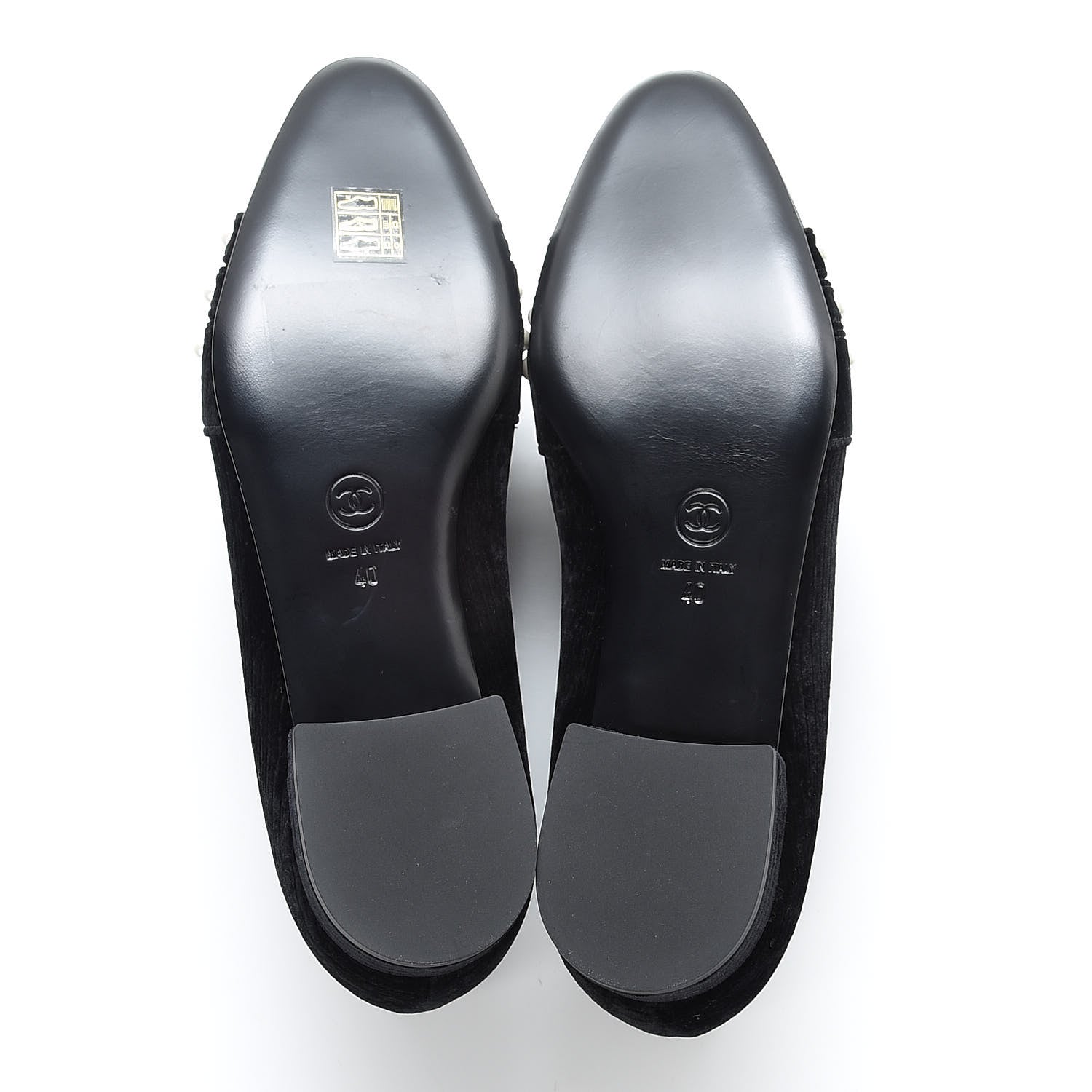 Chanel Velvet Grosgrain Pearls Moccasin Loafers 40 Black 5 of 7