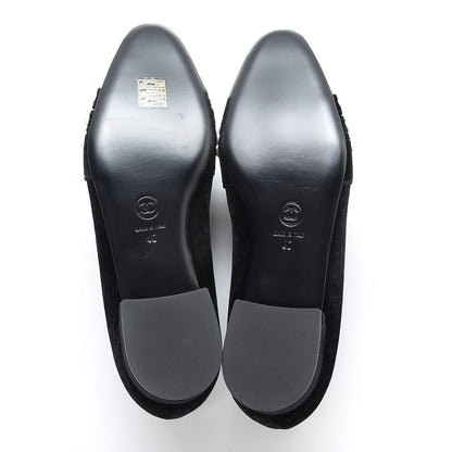Chanel Velvet Grosgrain Pearls Moccasin Loafers 40 Black 5 of 7