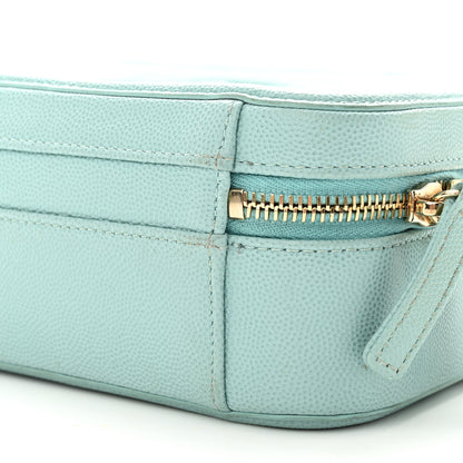 Chanel Caviar Quilted Medium CC Filigree Vanity Case Light Blue 11 of 14