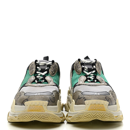 Balenciaga X GUCCI Maxi GG Supreme Monogram Mens Triple S Sneakers 42 Beige Ebony Black Green 2 of 10