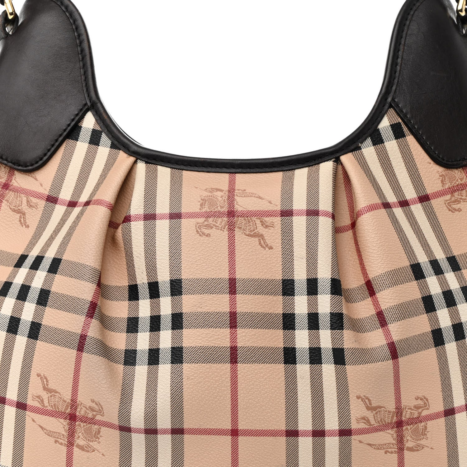 Burberry Haymarket Check Small Brooklyn Hobo Brown 9 of 20