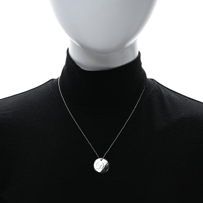 Tiffany Sterling Silver Letter D Disc Pendant Necklace 3 of 5