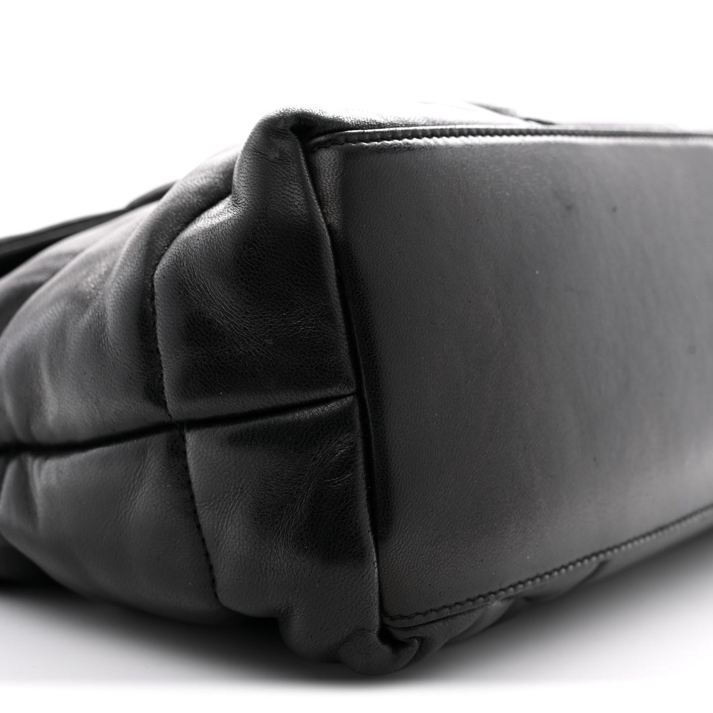 Lambskin Quilted Medium Loulou Puffer Monogram Chain Satchel Black