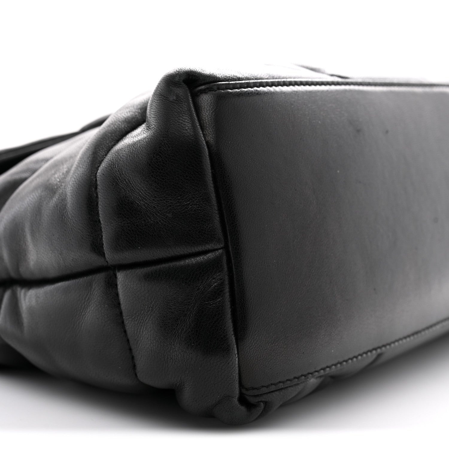Saint Laurent Lambskin Quilted Medium Loulou Puffer Monogram Chain Satchel Black 9 of 13